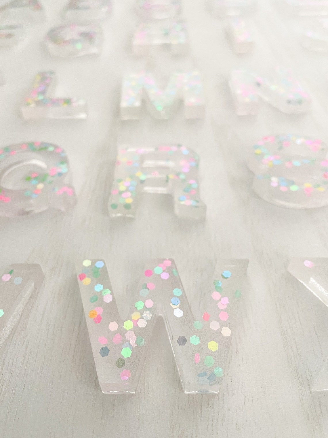 Handmade Epoxy Resin Alphabet Letters Set for Sensory Play and Etsy