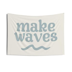 Choose Colors! Make Waves Banner | Fabric Tapestry | Kids Wall Art & Bedroom/Playroom Decor | Surf Theme Nursery