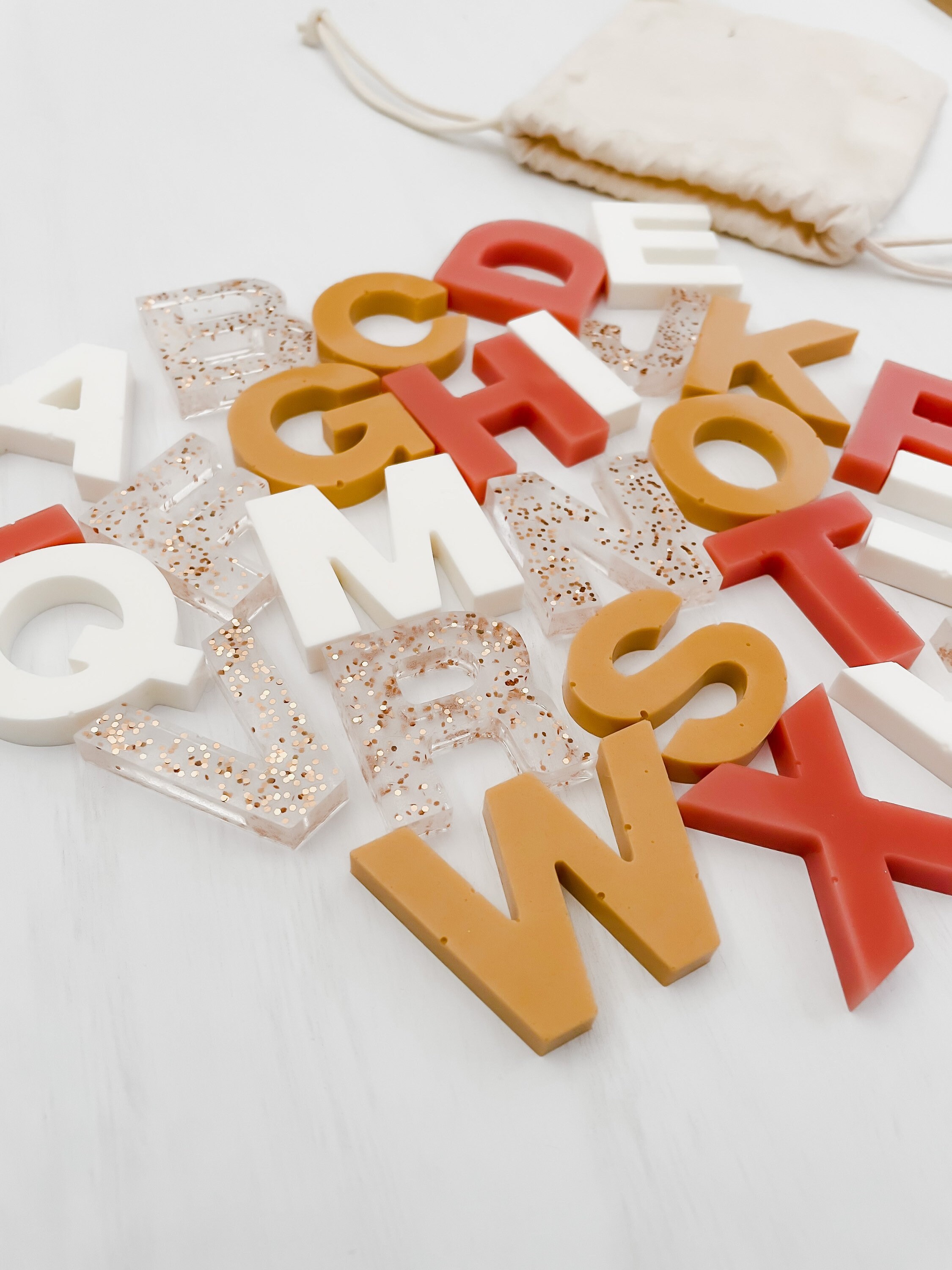 Handmade Epoxy Resin Alphabet Letters Set for Sensory Play and Etsy