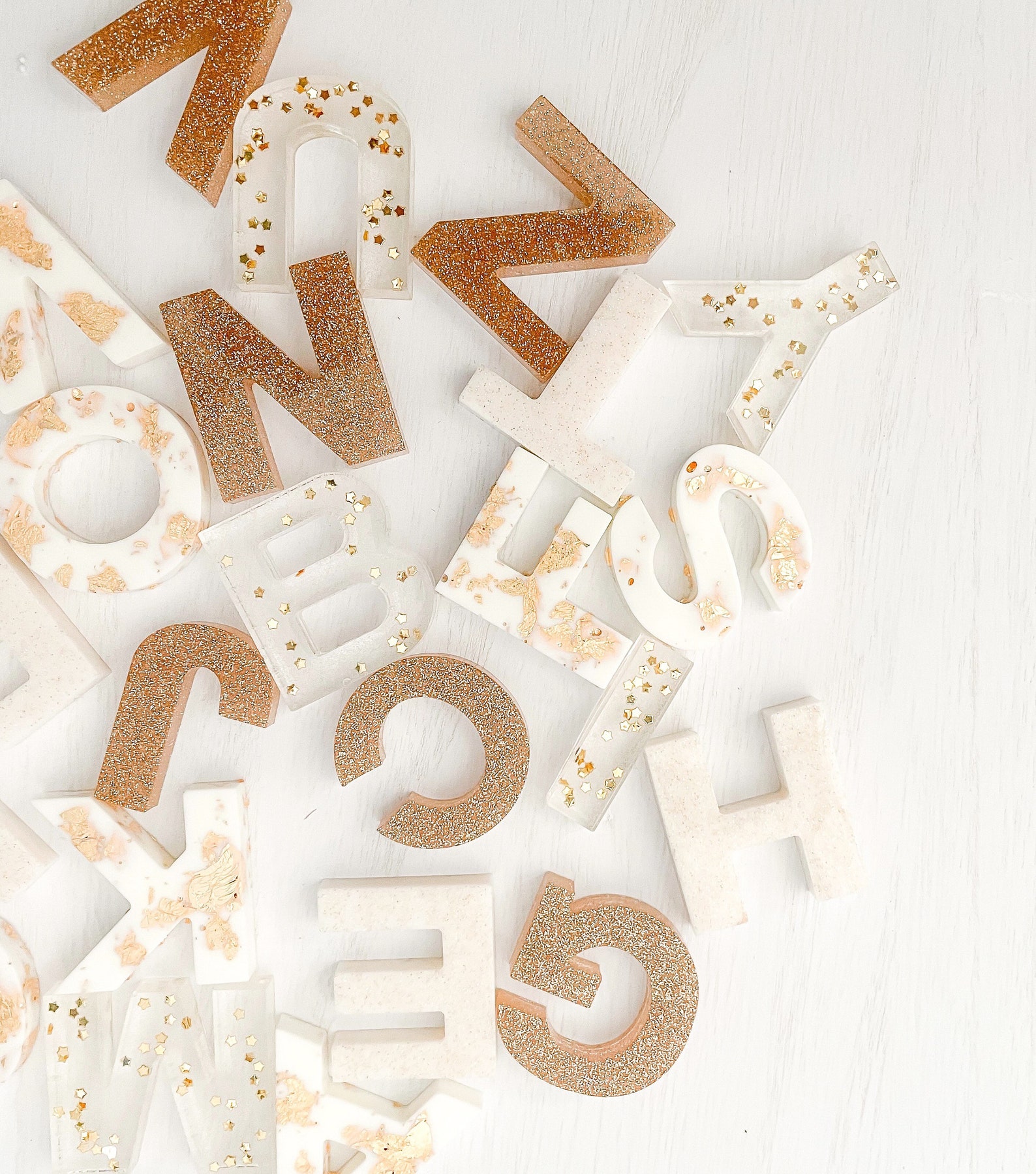Handmade Epoxy Resin Alphabet Letters Set for Sensory Play and Etsy