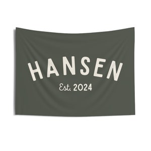 Last Name Wall Hanging | Last Name Established Date Banner | Last Name Wedding Gift | Wedding Banner