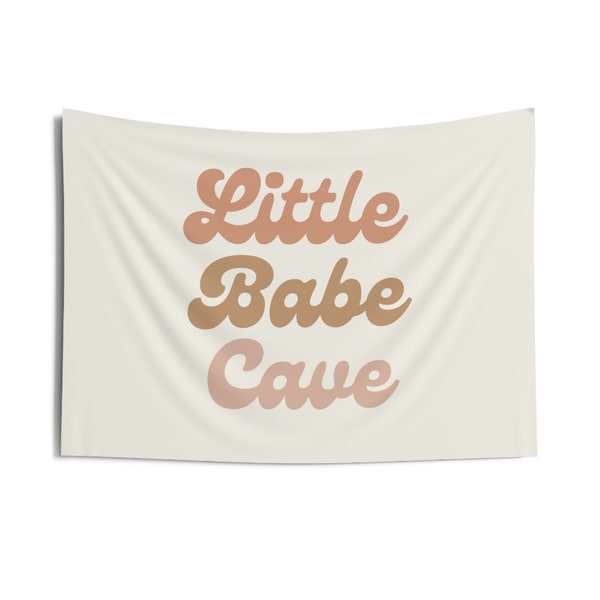 Little Babe Cave | Girls Room Decor | Girls Bedroom Wall Art | Indoor Wall Tapestries - Banner Wall Hanging