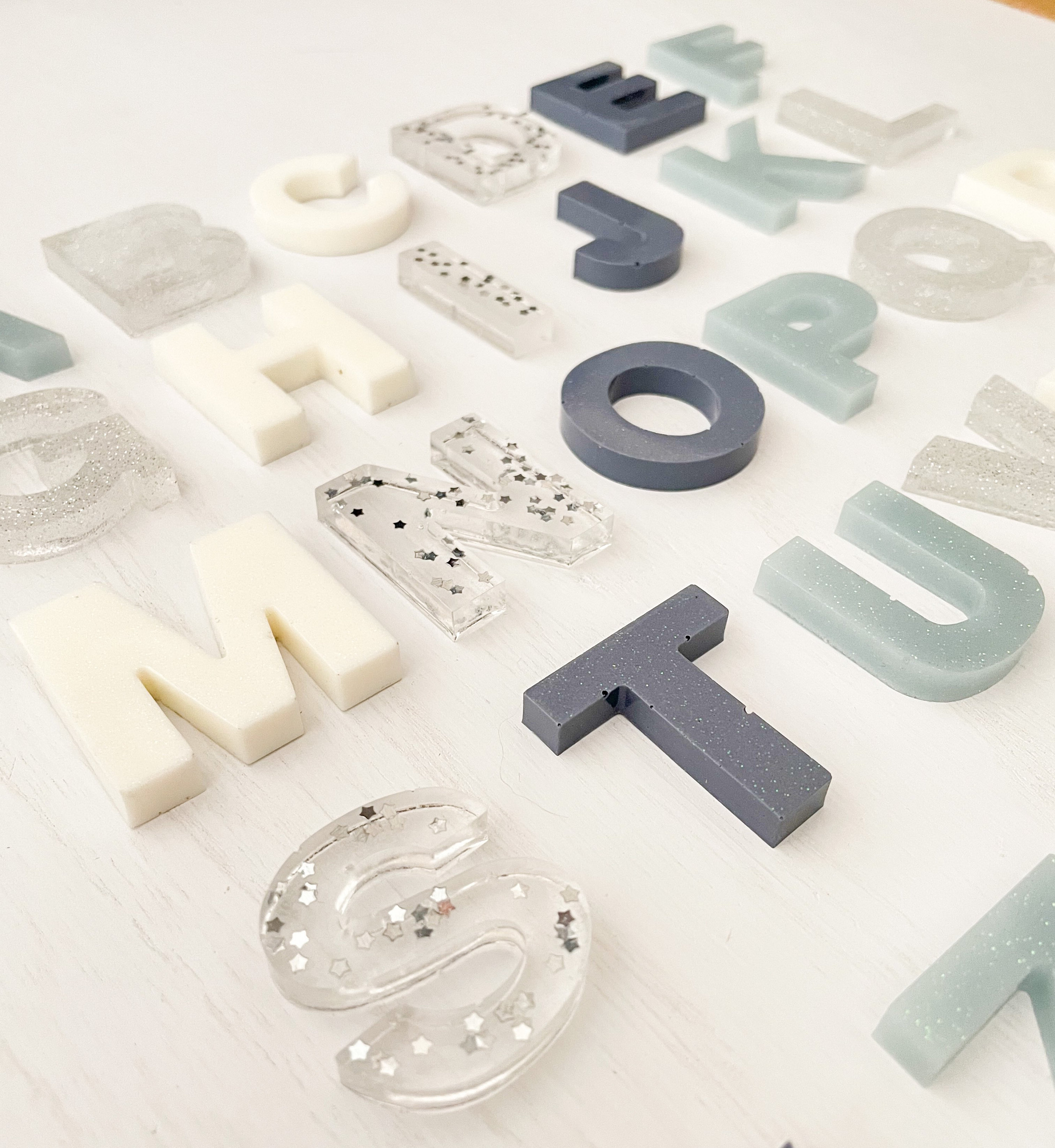 Handmade Epoxy Resin Alphabet Letters Set for Sensory Play and Etsy