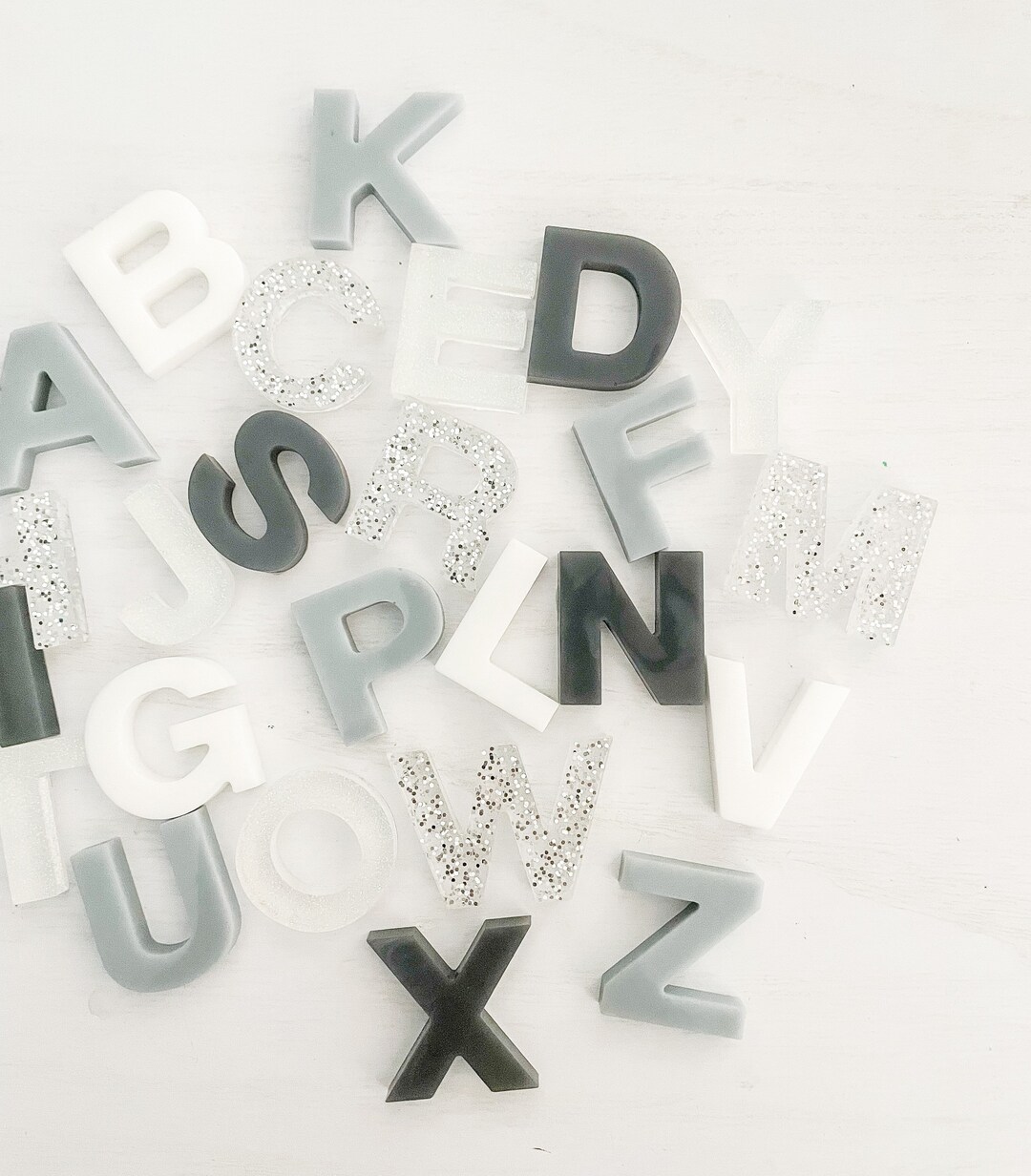 Handmade Epoxy Resin Alphabet Letters Set for Sensory Play and Etsy