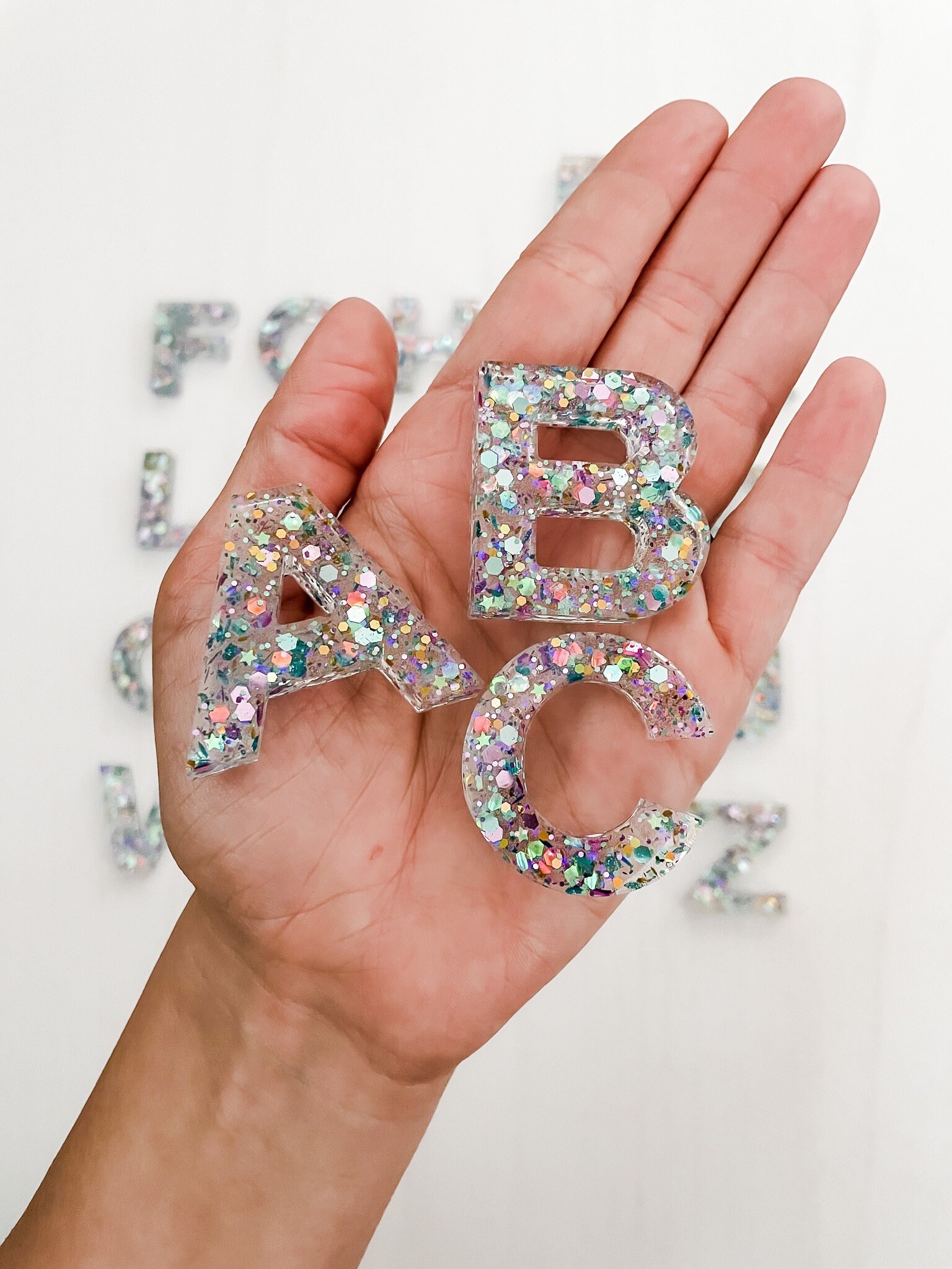 Handmade Epoxy Resin Alphabet Letters Set for Sensory Play and Etsy