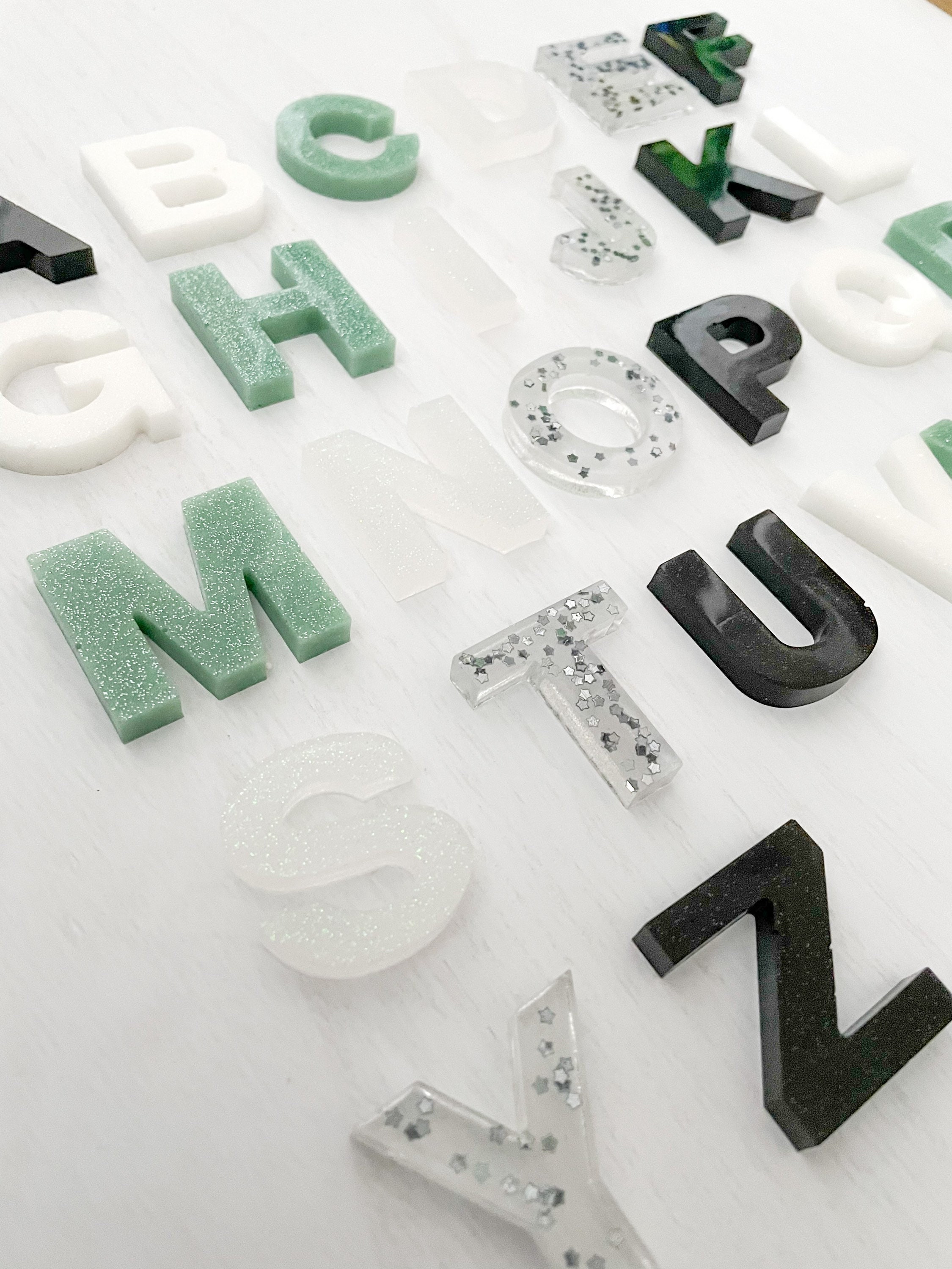 Handmade Epoxy Resin Alphabet Letters Set for Sensory Play and Etsy