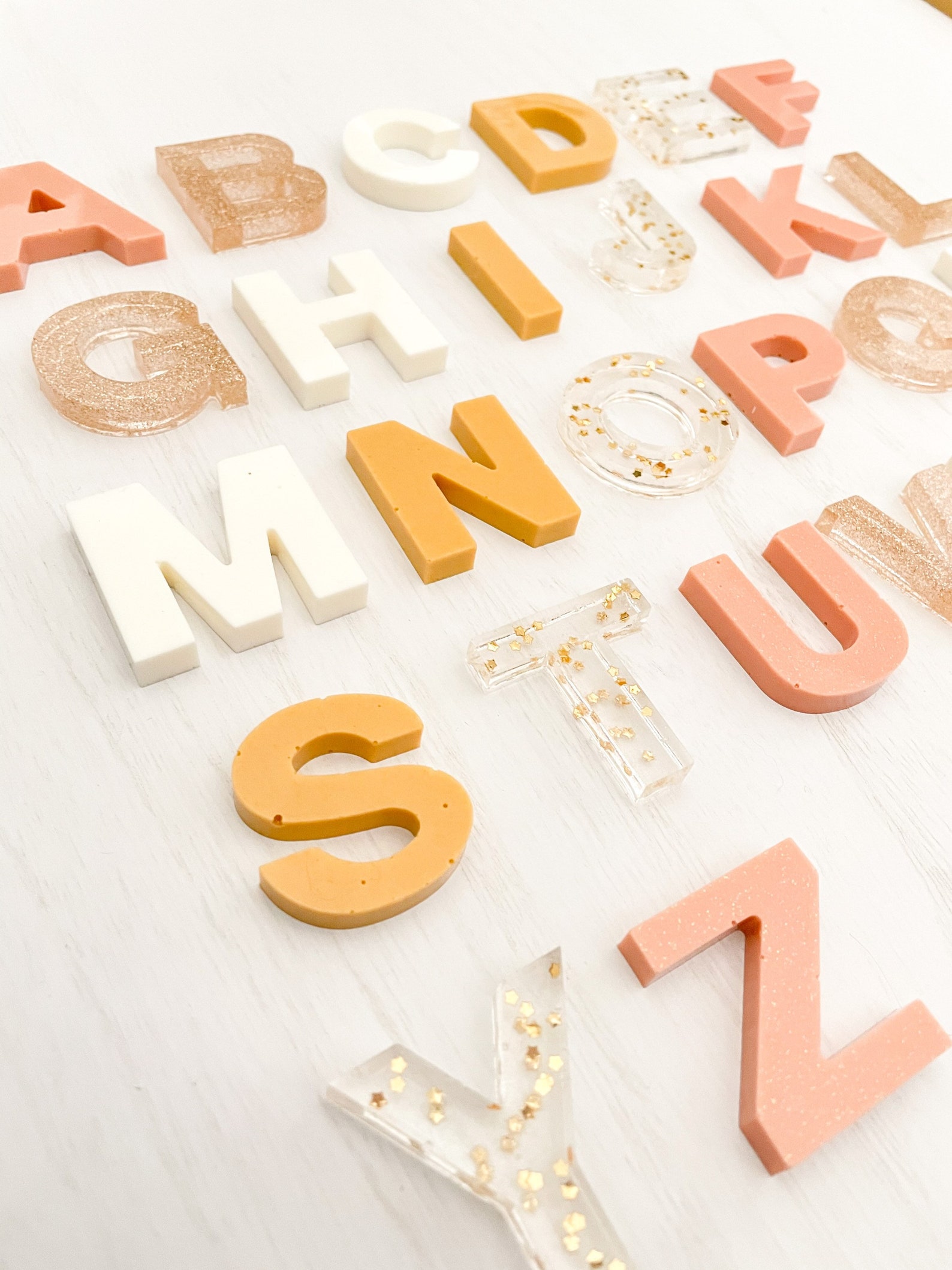 Handmade Epoxy Resin Alphabet Letters Set for Sensory Play and Etsy