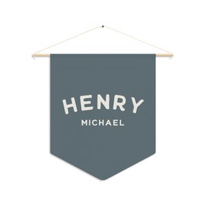 PICK COLORS! Custom Name Banner | Custom Pennant | Personalized Name Wall Banner | Baby Room Kids Room Wall Decor | Custom Name Canvas Flag