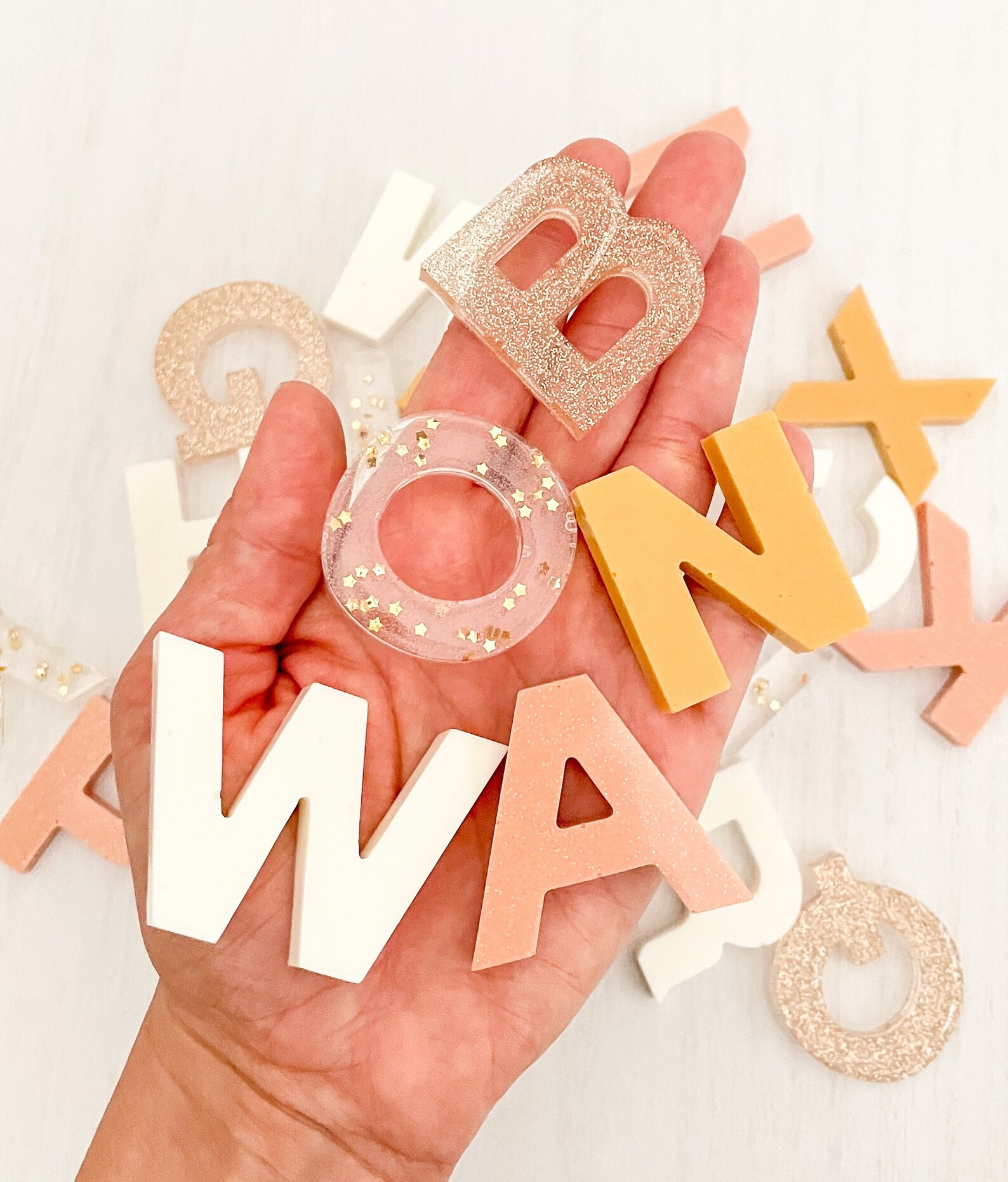 Handmade Epoxy Resin Alphabet Letters Set for Sensory Play and Etsy