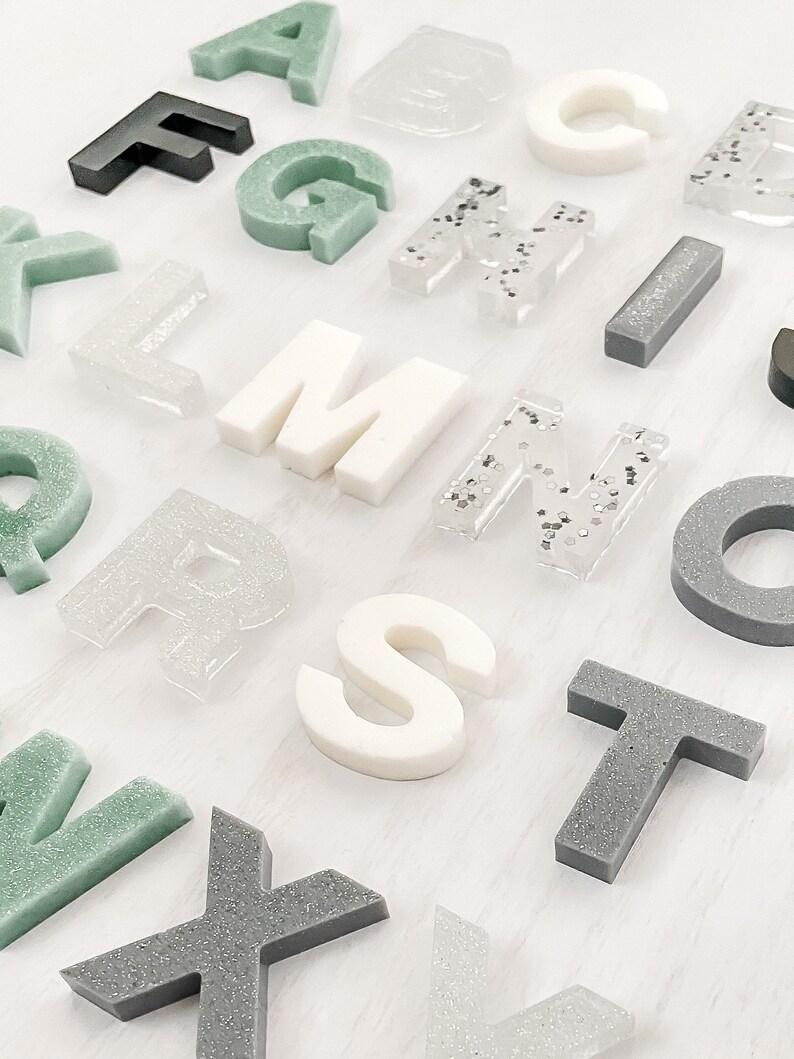 Counting Resin Numbers Letter Magnets Alphabet Letters Preschool Sensory Play Number learning Montessori Learning Homeschool