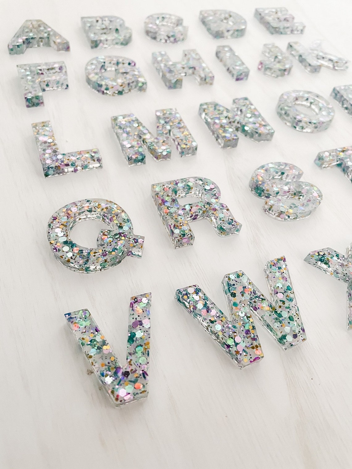 Handmade Epoxy Resin Alphabet Letters Set for Sensory Play and Etsy