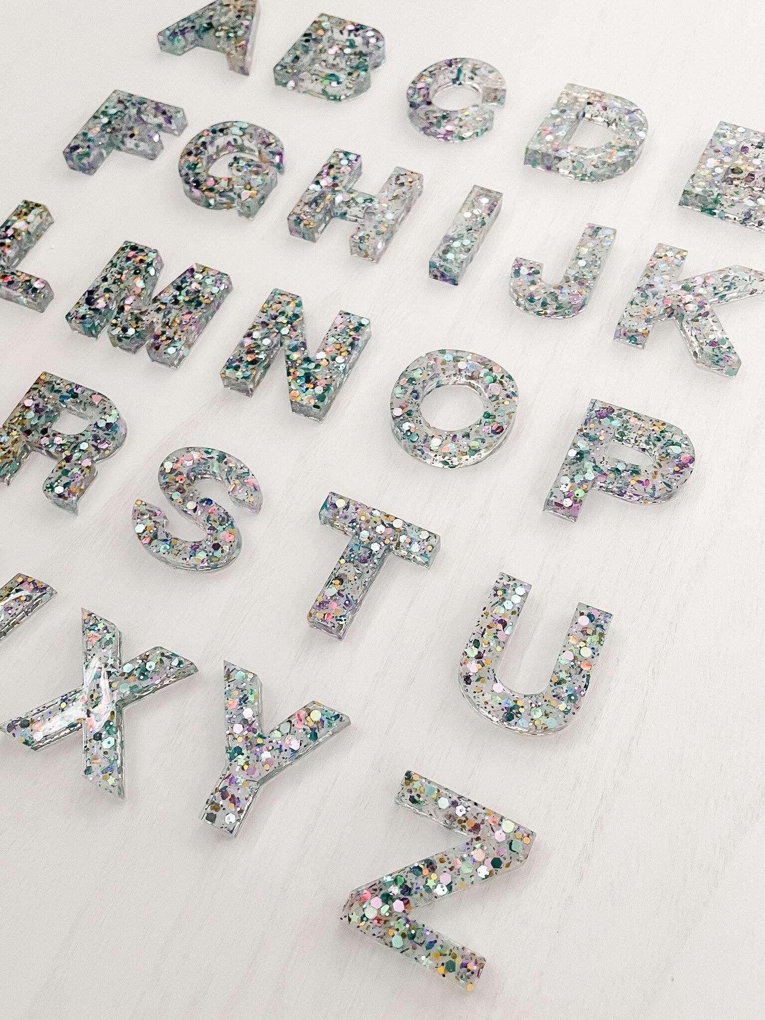 Handmade Epoxy Resin Alphabet Letters Set for Sensory Play and Etsy