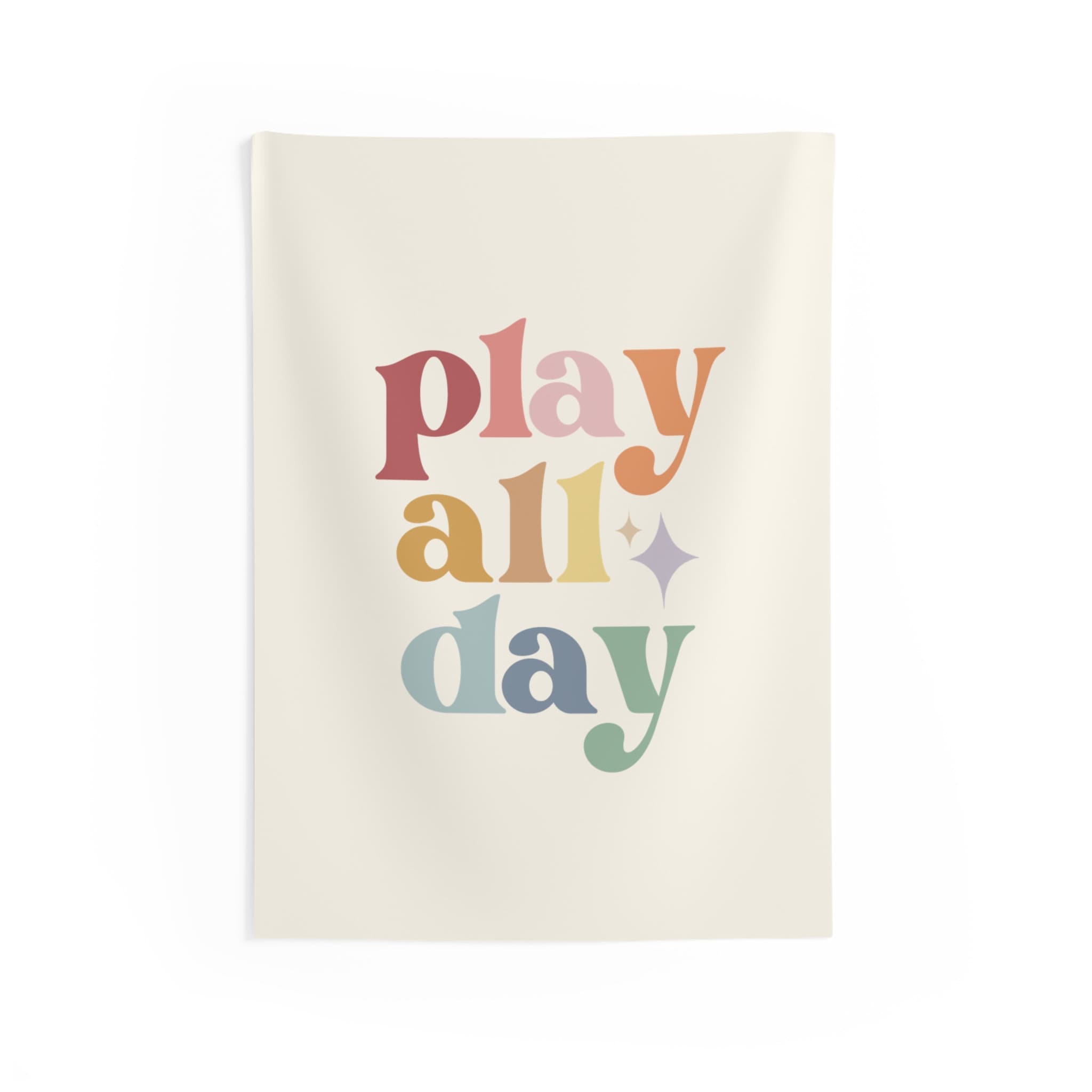 Pick Background Color! Play All Day Sign - Playroom Sign - Kids Room Wall Hanging - Children's Room Decor - Playroom Decor