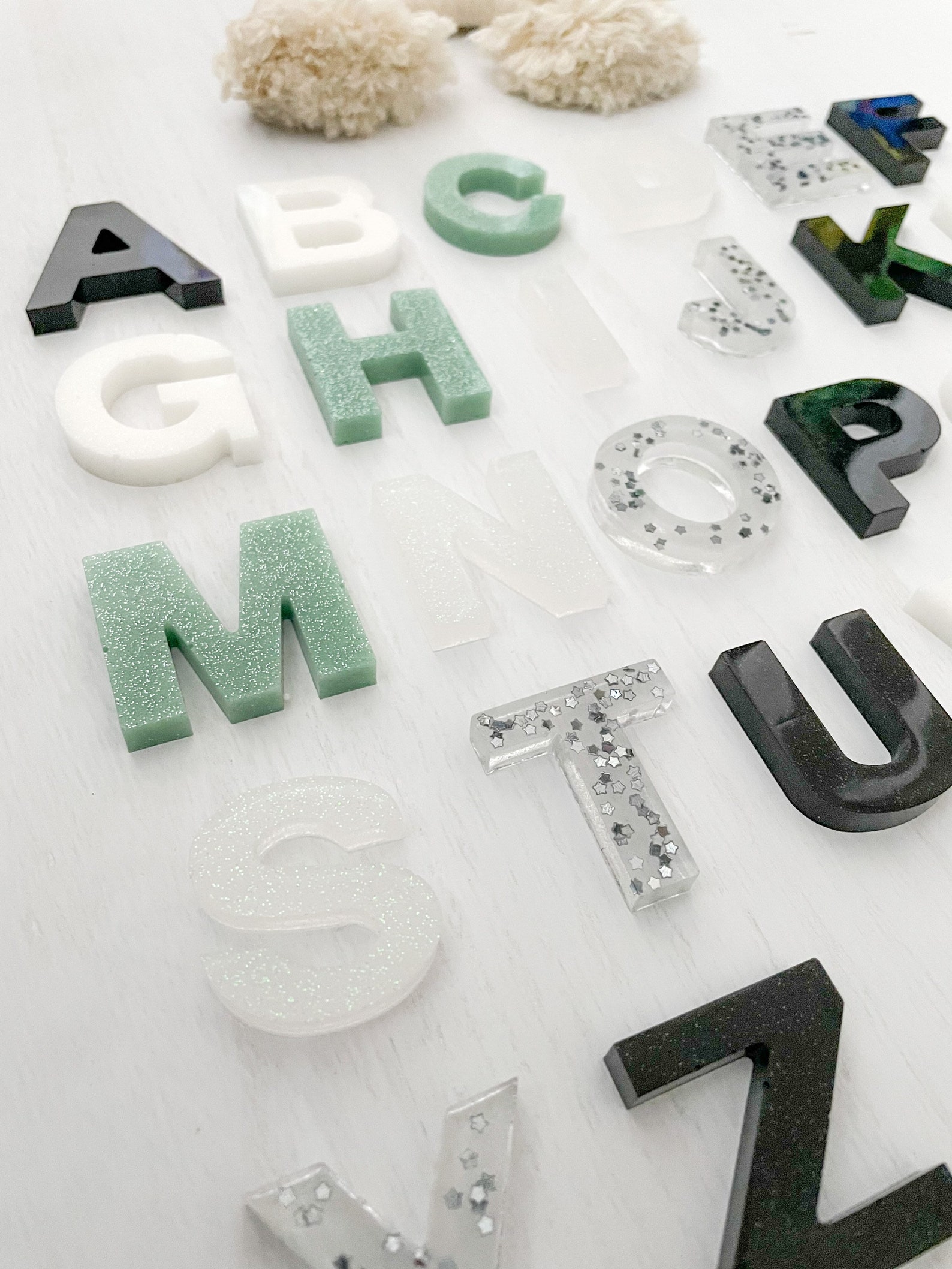 Handmade Epoxy Resin Alphabet Letters Set for Sensory Play and Etsy