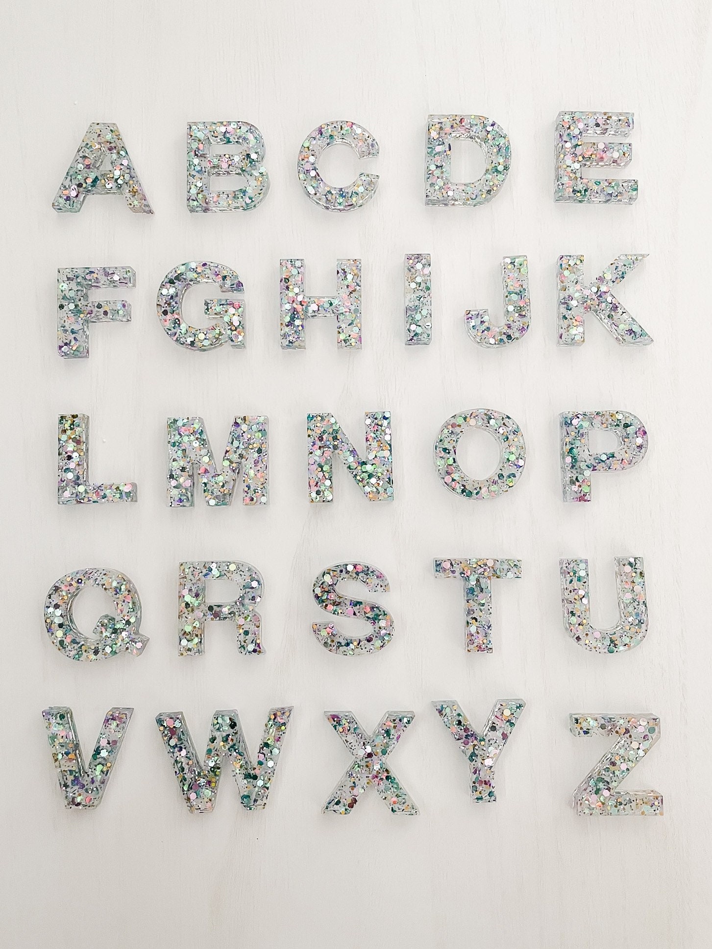 Handmade Epoxy Resin Alphabet Letters Set for Sensory Play and Etsy