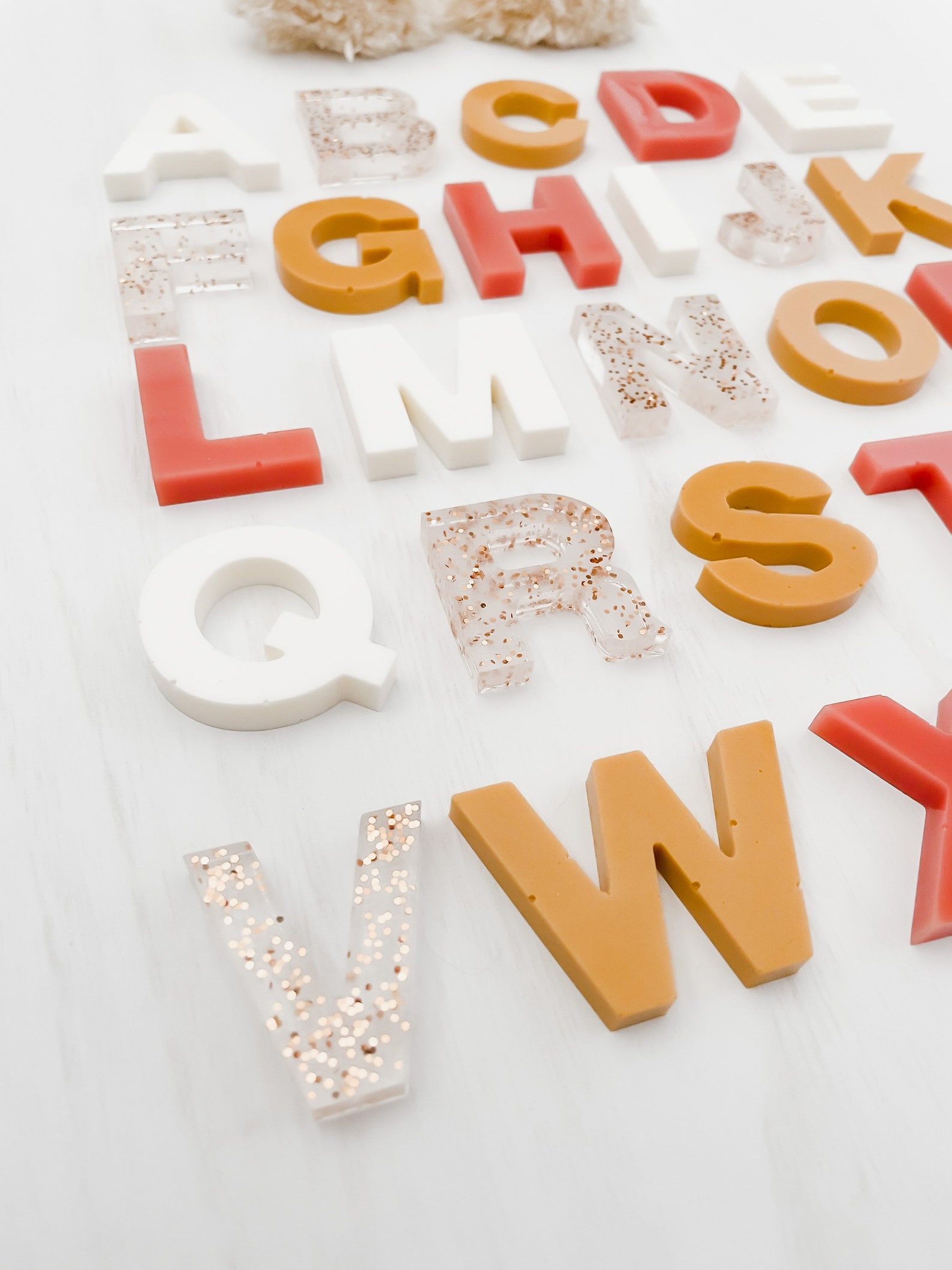 Handmade Epoxy Resin Alphabet Letters Set for Sensory Play and Etsy