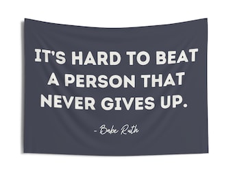 Nursery Wall Decor, Babe Ruth Quote Flag Wall Art Banner, Kids Room Baseball Decor Pennant