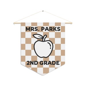 Custom Teacher Banner Pennant -  Classroom Kids Banner | Pennant Style Flag | Custom Wall Hanging | Nursery Wall Decor Art Gender Neutral