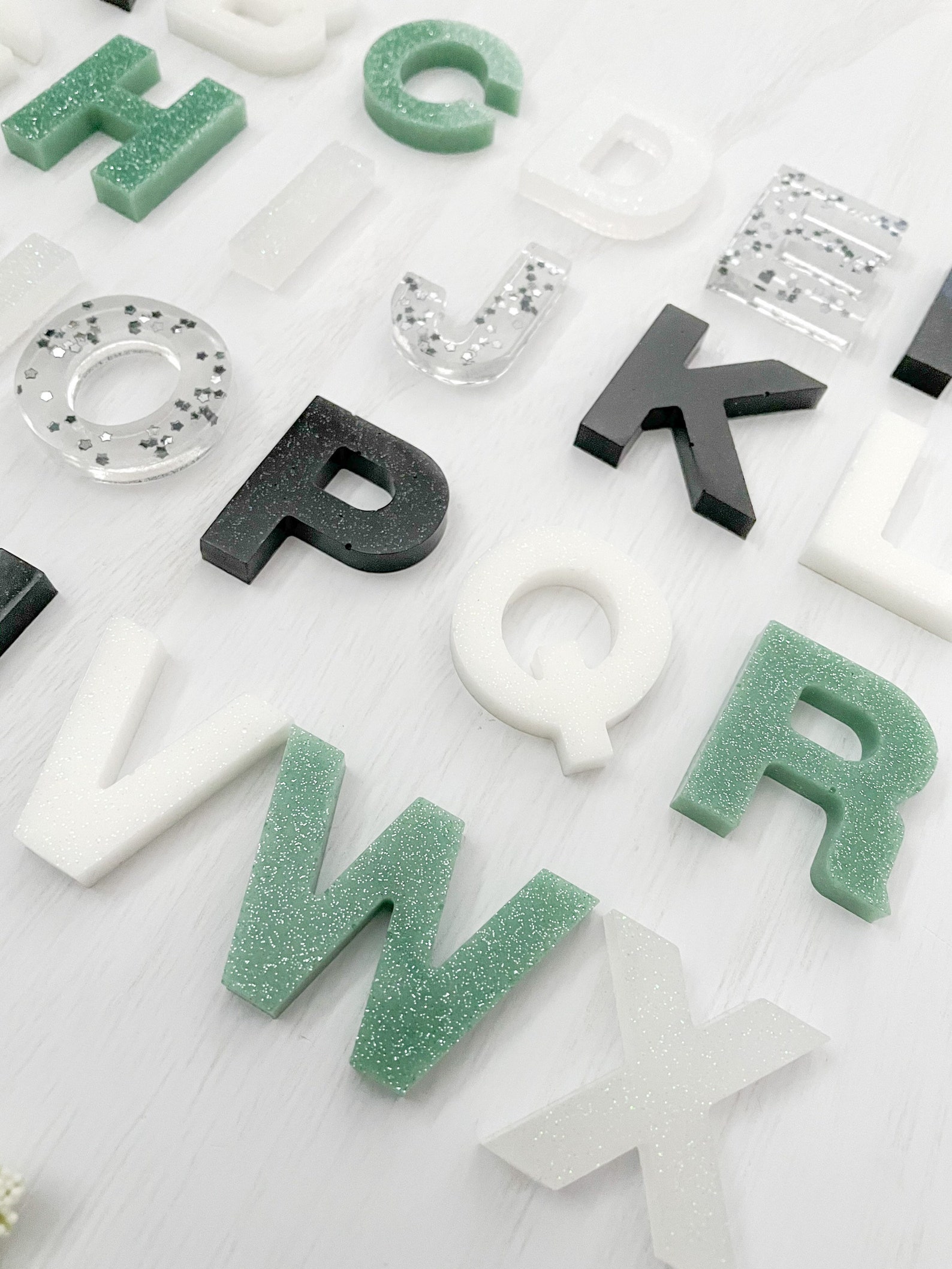 Handmade Epoxy Resin Alphabet Letters Set for Sensory Play and Etsy