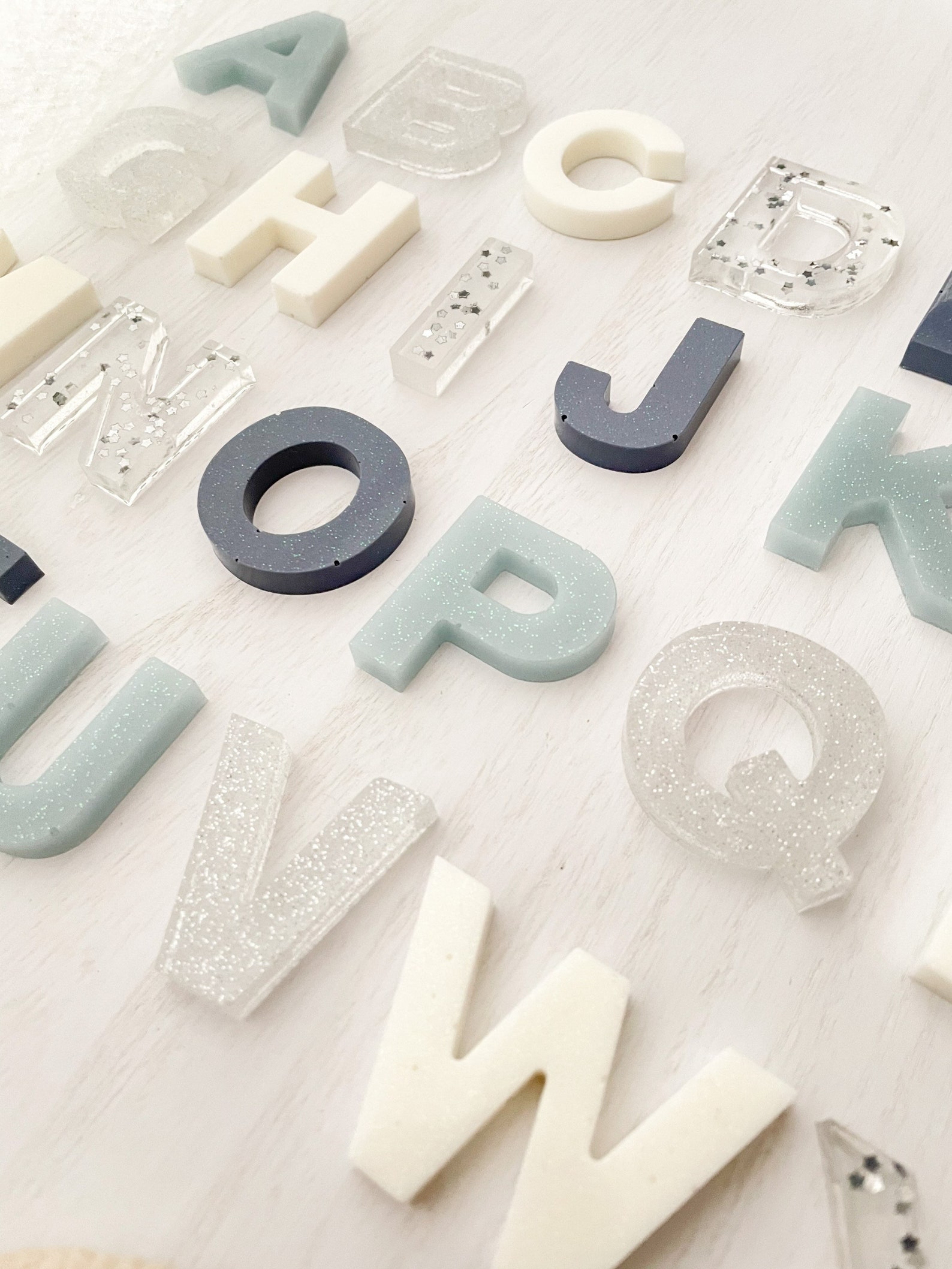Handmade Epoxy Resin Alphabet Letters Set for Sensory Play and Etsy
