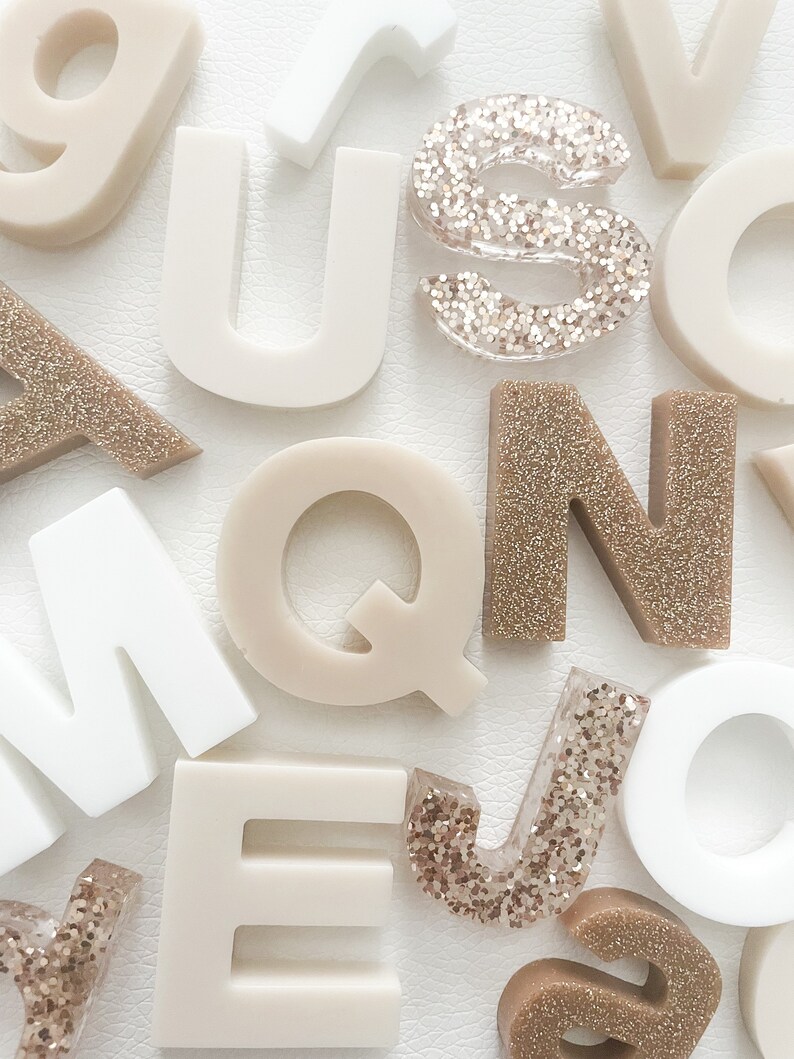 Handmade Epoxy Resin Alphabet Letters Set for Sensory Play and Etsy