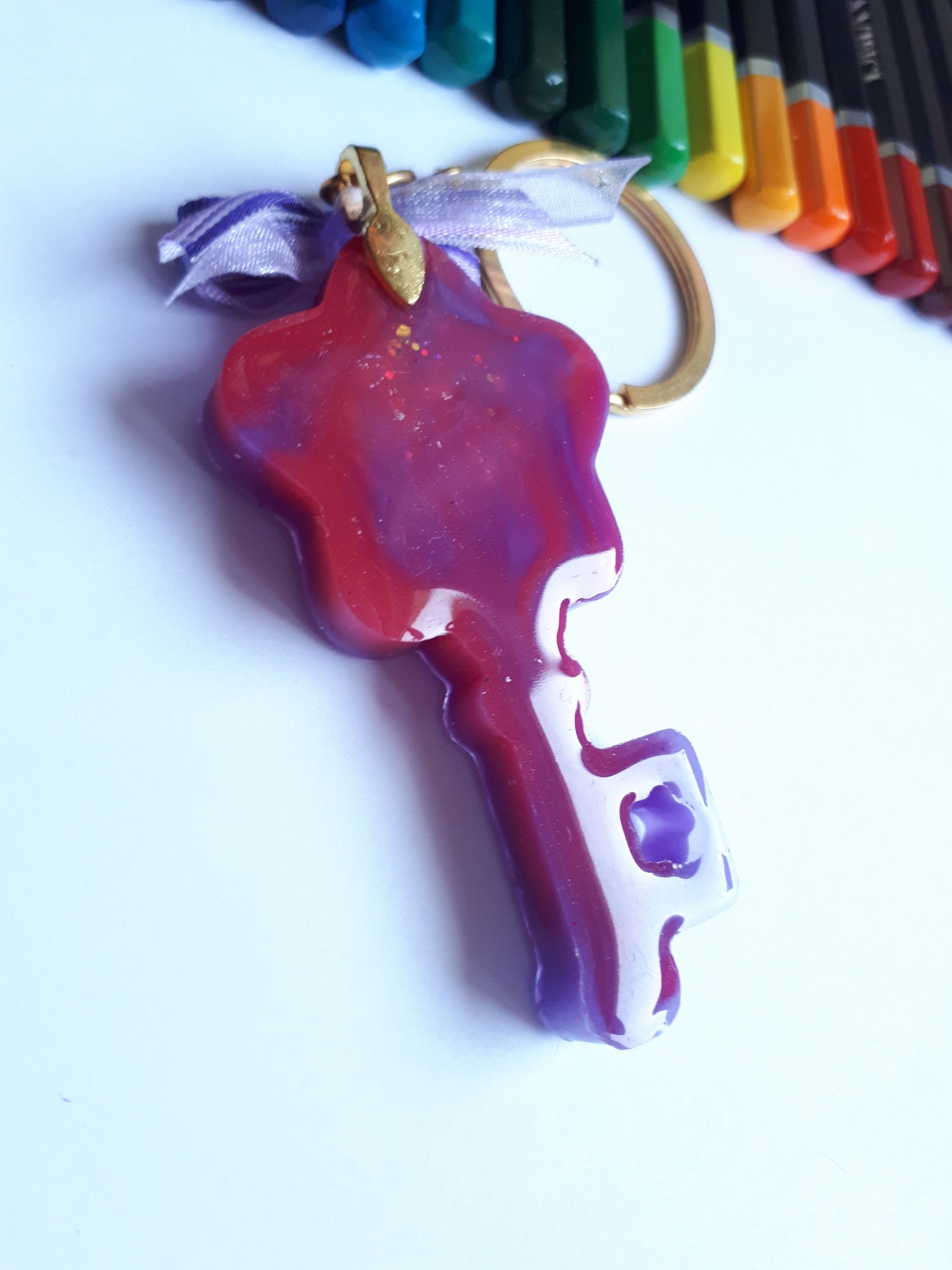 Resin shaker keychain handmade keyring Etsy