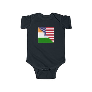 Baby India American Asian Flag Bodysuit | Unisex Indian Newborn Gift for