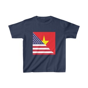 Kids Vietnamese American Flag Half Vietnam USA T-Shirt | Unisex Tee Shirt Gift for