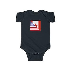 Canadian American Flag Baby Bodysuit | Canada USA Newborn Clothes Gift for