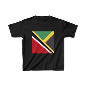 Kids Trini Jamaican Flag | Trinidad Jamaica Flag T-Shirt | Unisex Tee Shirt Gift for