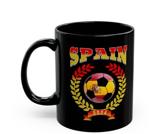 Spain 2024 Soccer Football Championship Games Spanish Team 11 oz Black Mug