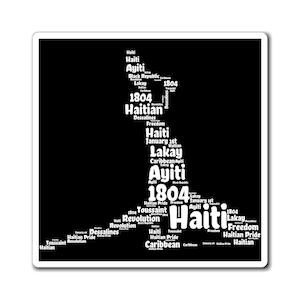 Neg Mawon Haitian Shapecloud White | Neg Marron Haiti Magnet Gift For