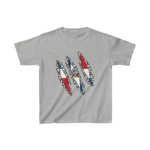 Kids Slashed Dominican Republic Flag | Dominican DR T-Shirt | Unisex Tee Shirt Gift for