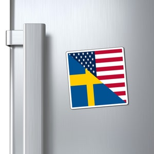 Swedish American Flag Sweden USA Magnet Gift for