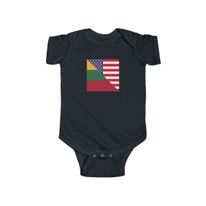 Lithuanian American Flag Baby Bodysuit | Lithuania USA Newborn Gift for