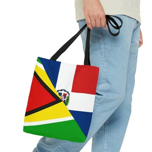 Guyanese Dominican Flag Guyana DR Tote Bag | Shoulder Bag Gift for