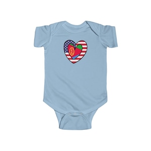 Body bébé drapeau de l'Érythrée américaine avec coeur intérieur | Érythrée unisexe Cadeau pour