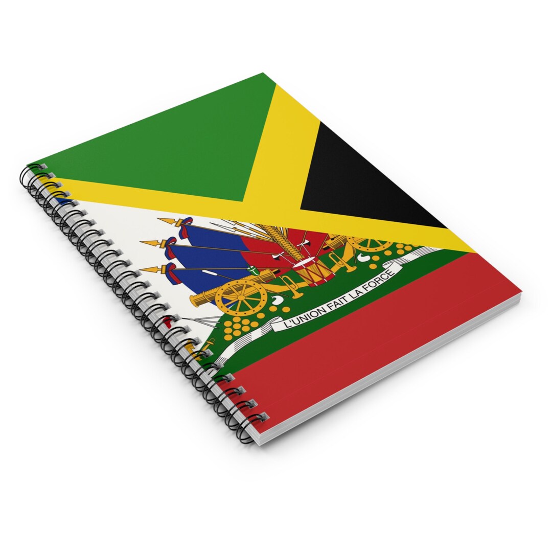 Haiti Jamaica Flag Haitian Jamaican Spiral Notebook Ruled Line Etsy