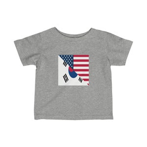 Drapeau sud-coréen pour bébé, moitié Corée du Sud, États-Unis, t-shirt pour tout-petit, cadeau pour