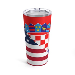Croatian American Flag Croatia USA Tumbler 20oz Gift for