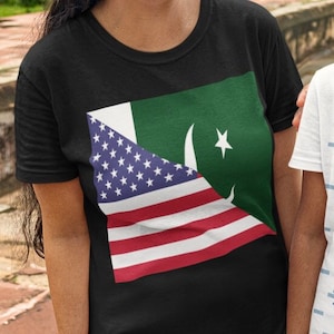 Pakistani American Flag Tee Shirt | Pakistan USA Tshirt Gift for