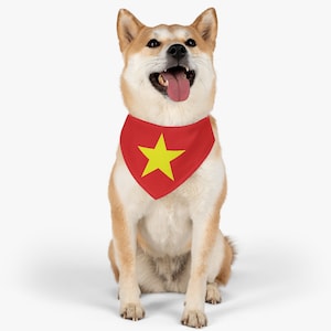 Vietnam Flag Pet Bandana Collar | Vietnamese Dog Cat Animal Gift for