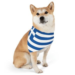 Greece Pet Bandana Collar | Greek flag Dog Cat Animal Gift for