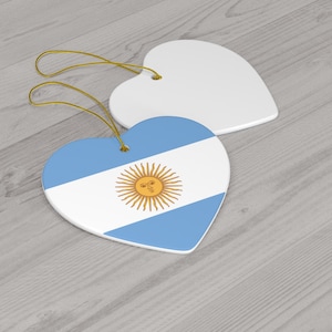 Argentina Flag Ceramic Ornaments | Argentinian Christmas Tree Gift for