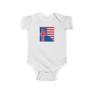Icelander American Flag Baby Bodysuit | Iceland USA Newborn Gift for