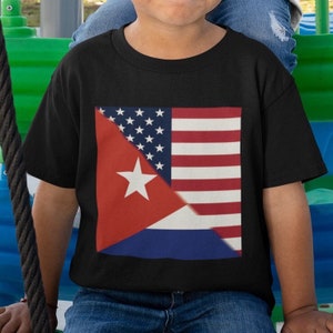 Kids Cuba America Flag | USA Cuban Flag T-Shirt | Unisex Tee Shirt Ships from US Gift for