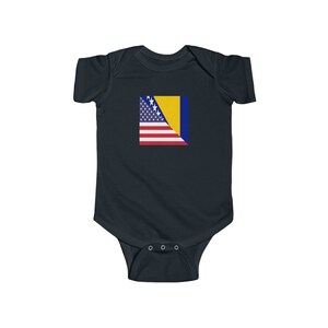Bosnia and Herzegovina American Flag Baby Bodysuit | Bosnia USA Newborn Gift for