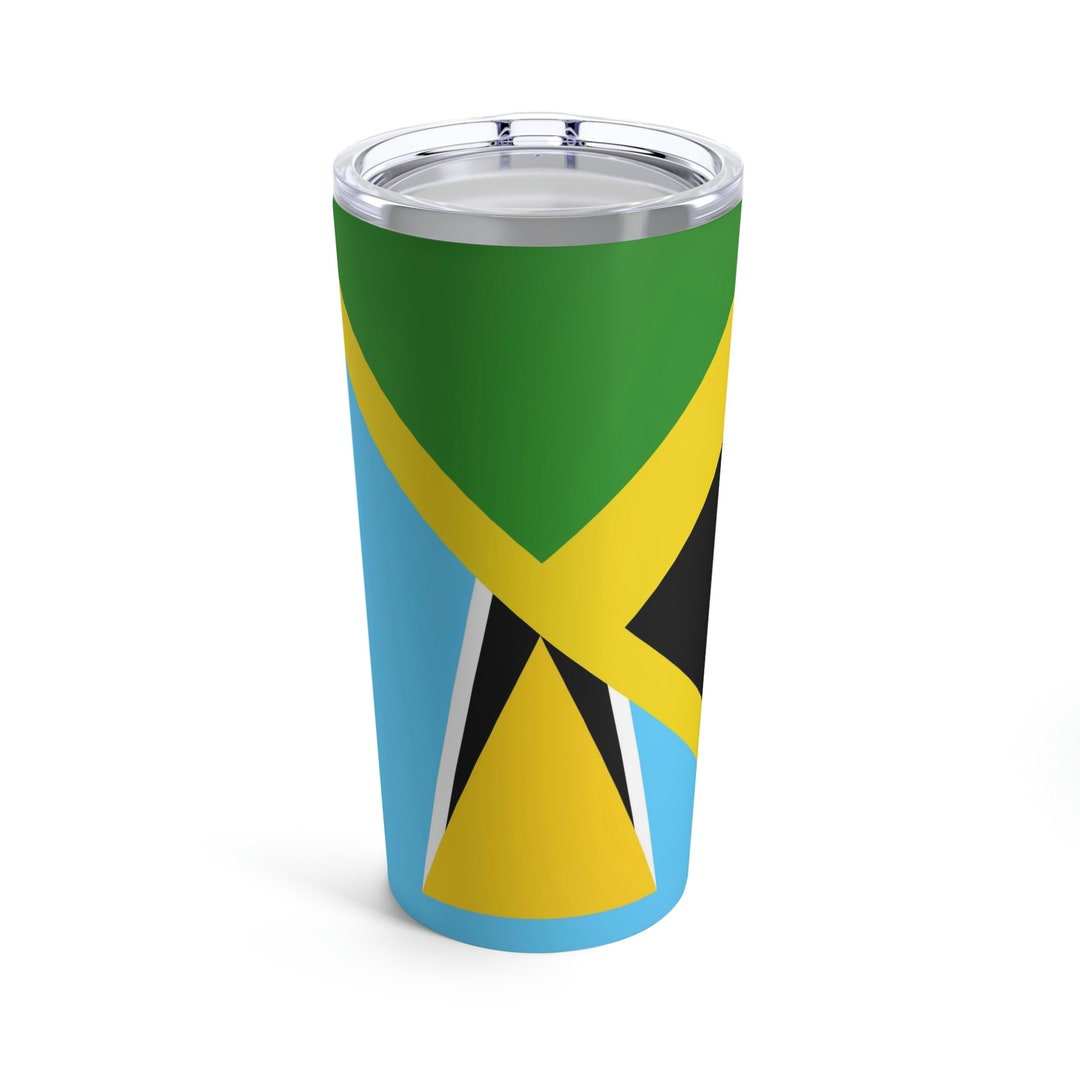 Jamaica St Lucia Flag Jamaican Tumbler 20oz Etsy
