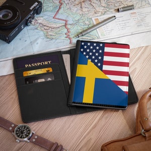 Swedish American Passport Cover | Sweden USA Travel Gift for
