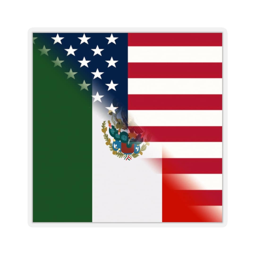 Half Mexico America Flag Sticker USA Mexican Accessory Gift For Etsy